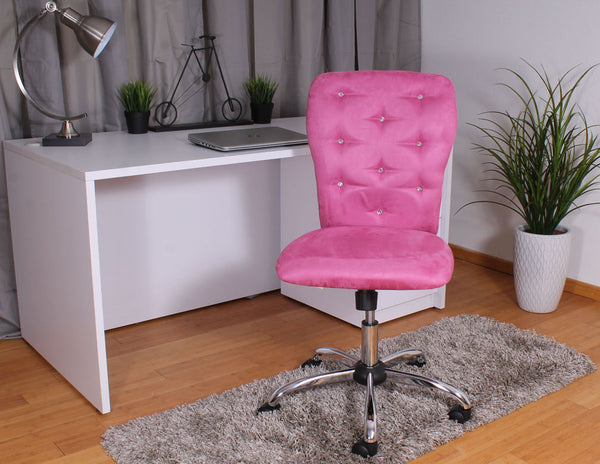 Pink fluffy computer online chair