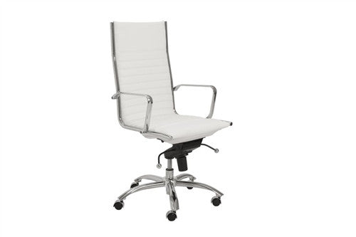 White Leatherette low-Back Office Chair by Euro Style 