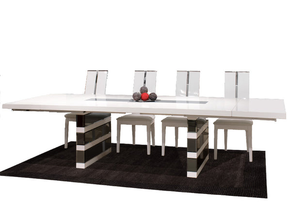 Sharelle Desk | Uber Modern | White Lacquer & Wenge | Glass Legs | 76