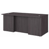 72" Modern Executive Breakfront Office Desk in Storm Gray