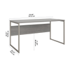 60" Modern Office Desk with Metal Legs in Platinum Gray