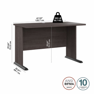 48" Modern Office Desk in Storm Gray