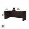 72" Modern Office Desk with Privacy Panel in Black Walnut