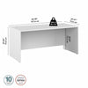 66" Modern Executive Office Desk with Privacy Panel in White