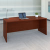 72" Bow-Front Modern Executive Desk in Mahogany