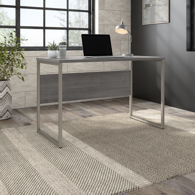 48" Modern Office Desk with Metal Legs in Platinum Gray