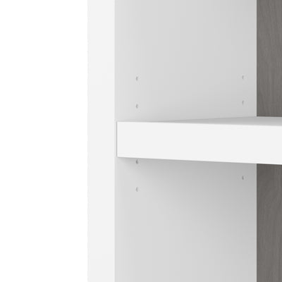 32" Premium Modern Bookcase in Pure White/Modern Gray