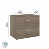 36" Pre-Assembled Modern Lateral File Cabinet in Modern Hickory