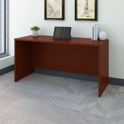 60" Modern Office Desk in Mahogany