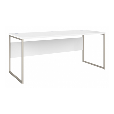 72" Modern Executive Office Desk with Metal Legs in White