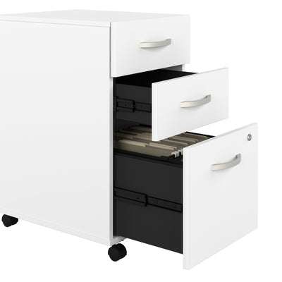 Modern White 60" Executive Desk with Included Mobile Pedestal