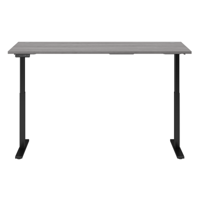 72" Modern Standing Office Desk in Platinum Gray with Black Base