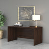 60" Modern Office Desk with Privacy Panel in Black Walnut