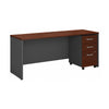 72" Modern Office Desk with Mobile Pedestal in Hansen Cherry