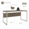 60" Modern Office Desk with Metal Legs in Modern Hickory