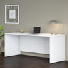 72" Modern Office Desk with Privacy Panel in White