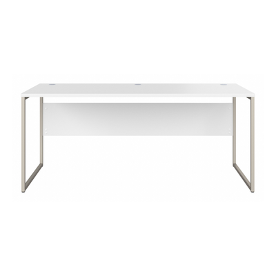 72" Modern Executive Office Desk with Metal Legs in White