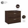 36" Pre-Assembled Modern Lateral File Cabinet in Black Walnut