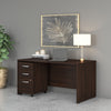 Black Walnut 60" Office Desk with Mobile Pedestal