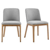 Modern Guest / Conference Chairs with Light Gray Fabric & Walnut Legs (Set of 2)