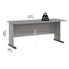 72" Modern Office Desk in Platinum Gray