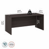 66" Modern Office Desk with Privacy Panel in Storm Gray