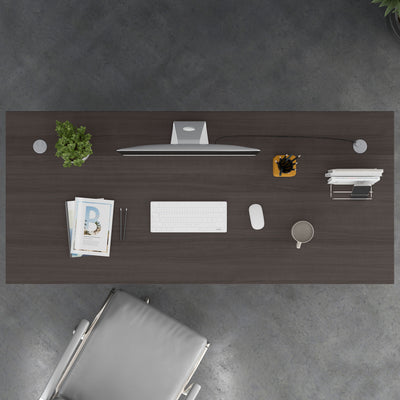 66" Modern Office Desk with Privacy Panel in Storm Gray