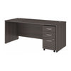 Storm Gray 60" Executive Desk with Included Mobile Pedestal