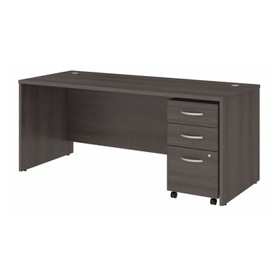 Storm Gray 60" Executive Desk with Included Mobile Pedestal