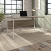 60" Modern Office Desk with Metal Legs in Modern Hickory