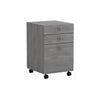 16" Mobile 3-Drawer File Cabinet in Modern Gray Finish