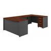 60" X 102" U-Shaped Desk with Mobile Pedestal in Hansen Cherry