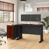 48" Modern Desk with 3-Drawer Mobile Pedestal in Hansen Cherry/Galaxy