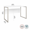 48" Modern Office Desk with Metal Legs in White