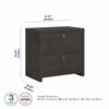 32" Modern Lateral File Cabinet in Charcoal Maple