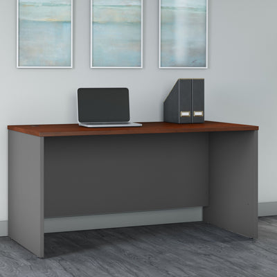 60" Modern Executive Desk in Hansen Cherry & Graphite Gray