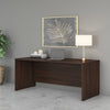 72" Modern Office Desk with Privacy Panel in Black Walnut