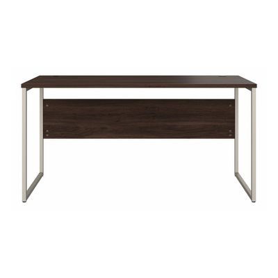 60" Modern Office Desk with Metal Legs in Black Walnut