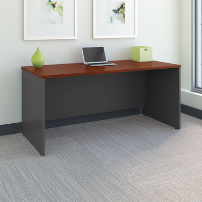 Hansen Cherry & Graphite Gray 66" Executive Desk