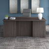 72" Modern Executive Breakfront Office Desk in Storm Gray