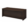 72" Modern Bow-Front Executive Desk with Privacy Panel in Black Walnut