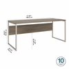 72" Modern Executive Office Desk with Metal Legs in Modern Hickory