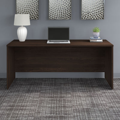 72" Modern Credenza Office Desk in Black Walnut