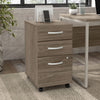 16" Pre-Assembled Mobile 3-Drawer File Cabinet in Modern Hickory