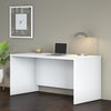 60" Modern Office Desk with Privacy Panel in White