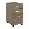 16" Pre-Assembled Mobile 3-Drawer File Cabinet in Modern Hickory