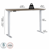 72" Large Modern Adjustable Standing Office Desk in Modern Hickory with Metallic Base