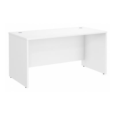 60" Modern Office Desk with Privacy Panel in White