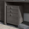 16" Modern Mobile 3-Drawer File Cabinet in Charcoal Maple