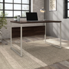 48" Modern Office Desk with Metal Legs in Black Walnut